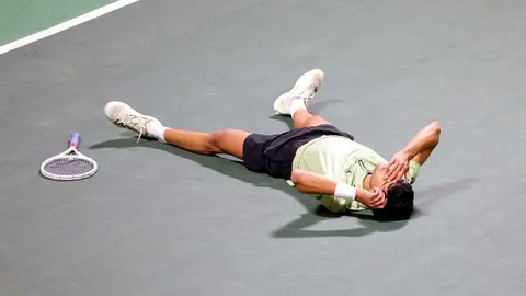 Rodrigo Pacheco tras derrotar a James Duckworth I MORELIA OPEN