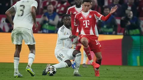 Camavinga en el partido de Real Madrid contra Bayern Munich en el Champions League | AP