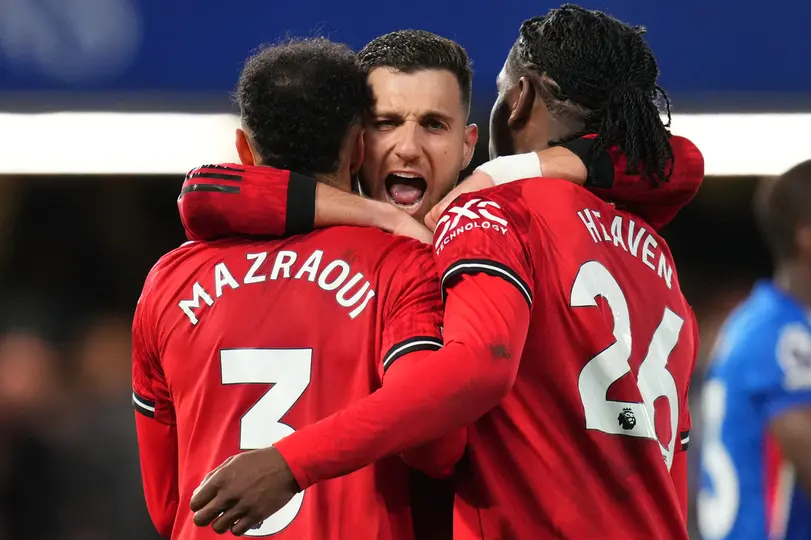 Jugadores de Manchester United en celebración en la Premier League | AP