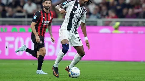 Khephren Thuram en el partido de AC Milan contra Juventus en la Serie A | AP