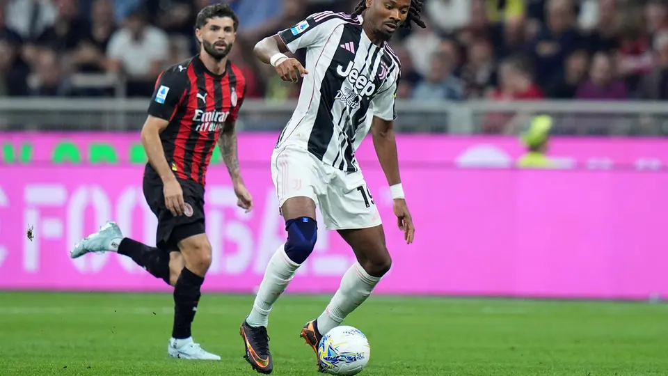 Khephren Thuram en el partido de AC Milan contra Juventus en la Serie A | AP