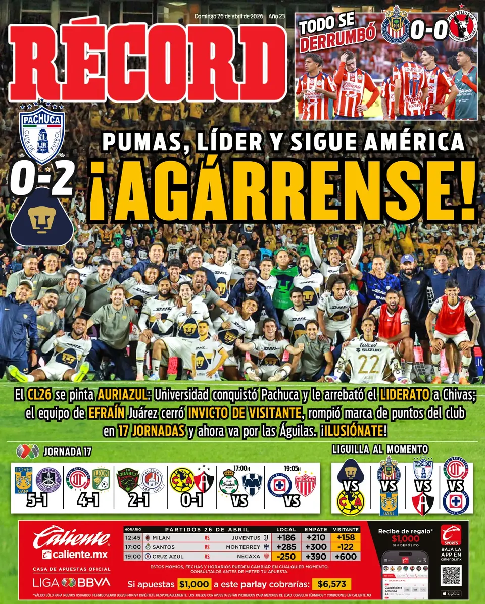 Portada RÉCORD 26 de abril de 2026