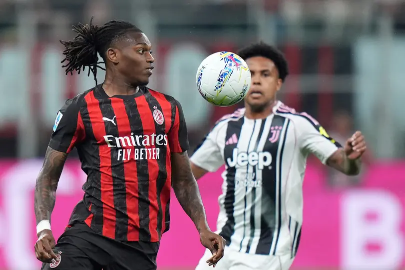 Rafael Leao en el partido de AC Milan contra Juventus en la Serie A | AP