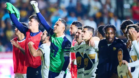 Pumas celebrando su triunfo ante Pachuca en el Estadio Hidalgo | MEXSPORT