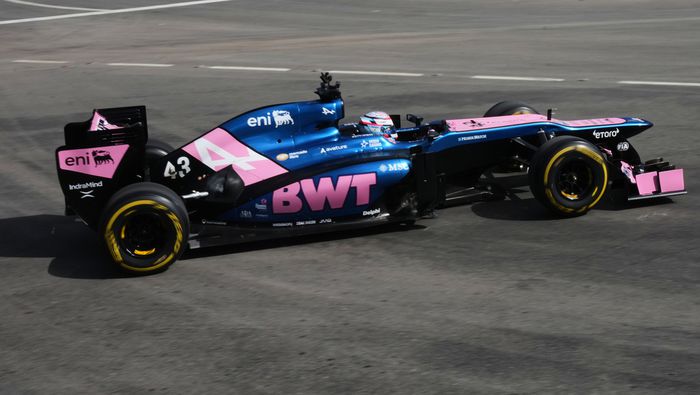 Franco Colapinto durante la exhibición de Fórmula 1 en Alpine | AP