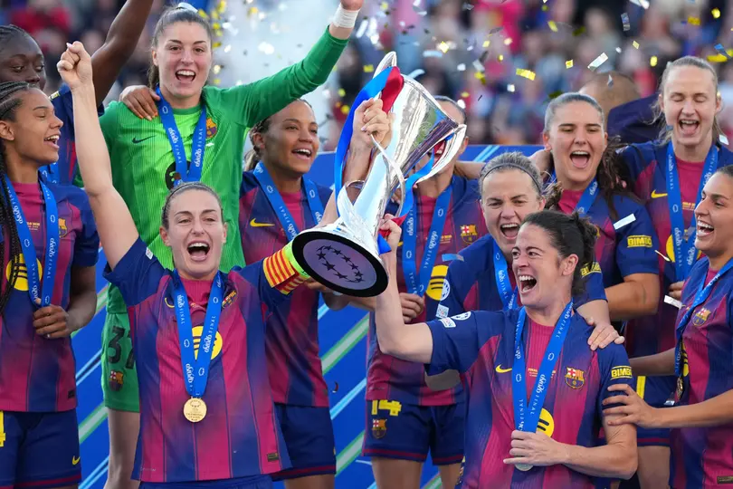 Alexia Putellas celebra con Barcelona la obtención de la Champions League 2025-26 | AP