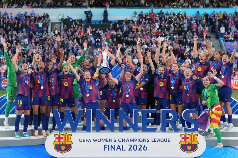 Alexia Putellas celebra con Barcelona la obtención de la Champions League 2025-26 | AP