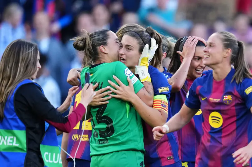 Alexia Putellas celebra con Barcelona la obtención de la Champions League 2025-26 | AP