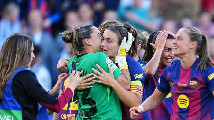 Alexia Putellas celebra con Barcelona la obtención de la Champions League 2025-26 | AP