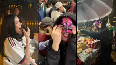VIDEO: Kenia Os se camufla entre miles de aficionados y celebra el triunfo de México en Reforma