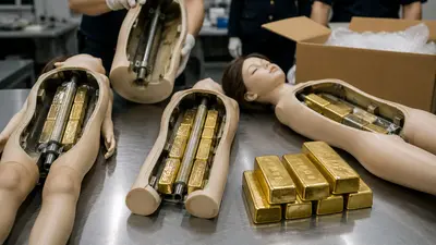 ¡De película! Ocultan oro millonario en muñecas de tamaño real