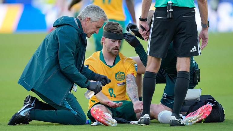 Connor Metcalfe en el partido entre Paraguay y Australia en el Mundial 2026 | AP