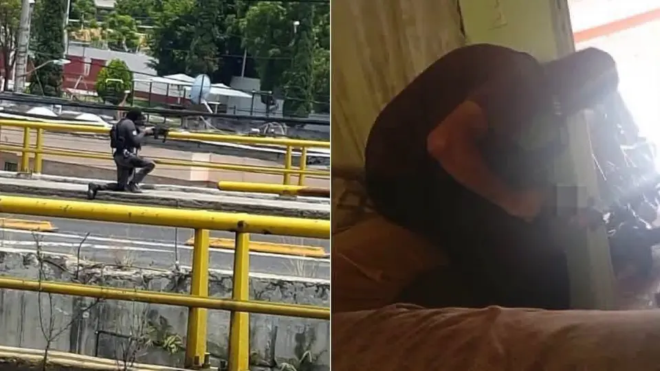 El hombre, dicen, estaba armado con un rifle y bajo los efectos del cristal / Redes Sociales