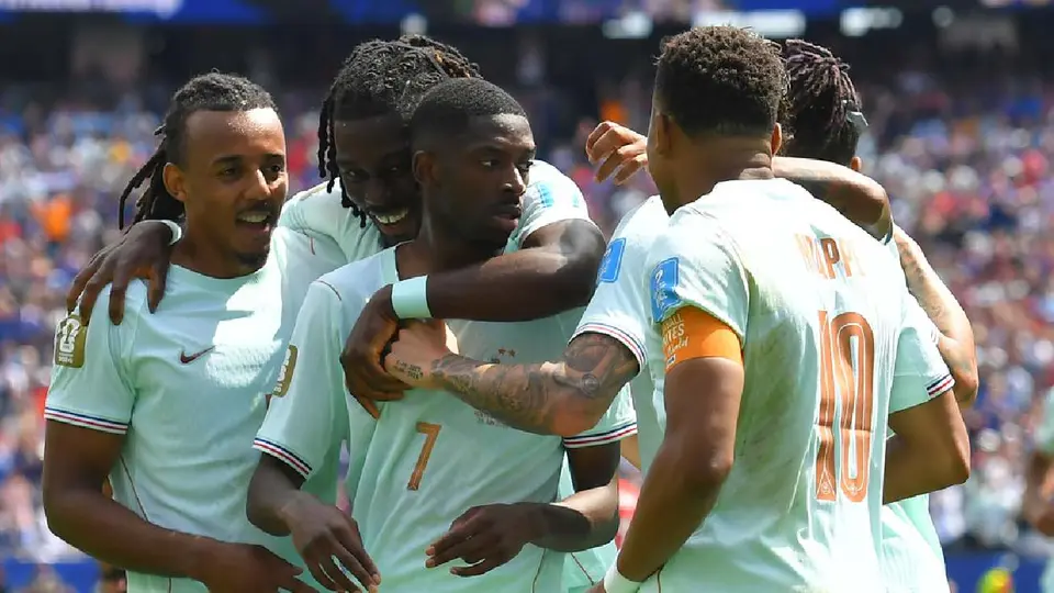 Dembélé tras anotar gol con Francia | AP