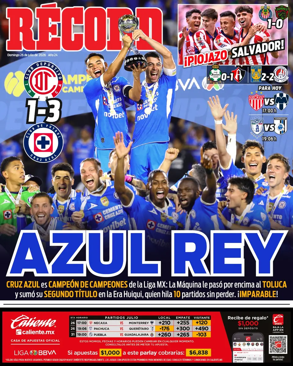 Portada RÉCORD 26 de julio de 2026