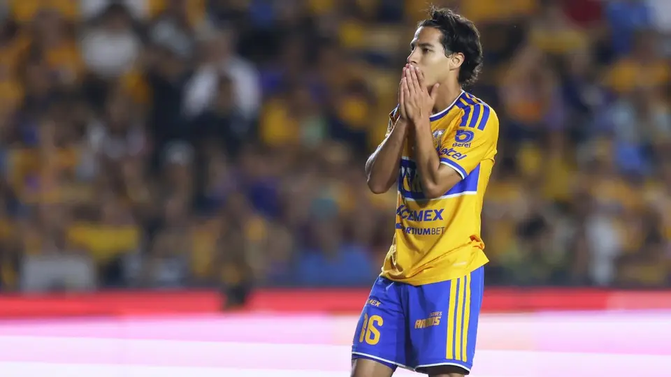 Lainez se lamenta en un partido de Tigres | IMAGO 7