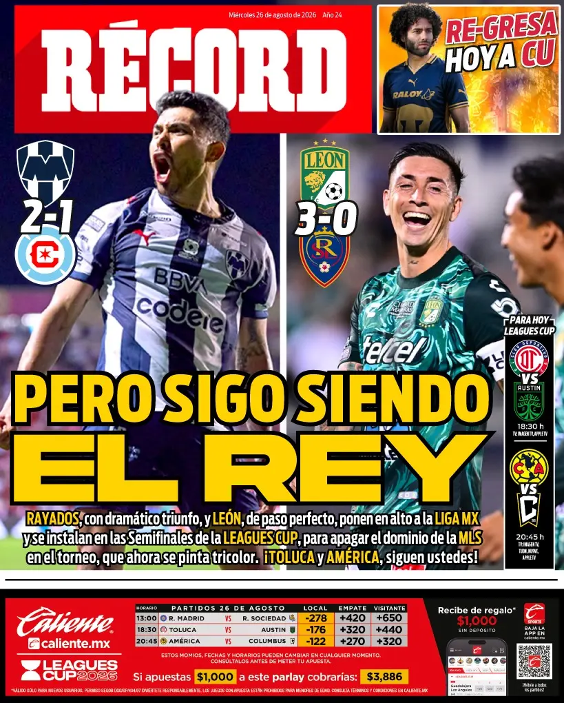 Portada RÉCORD 26 agosto 2026