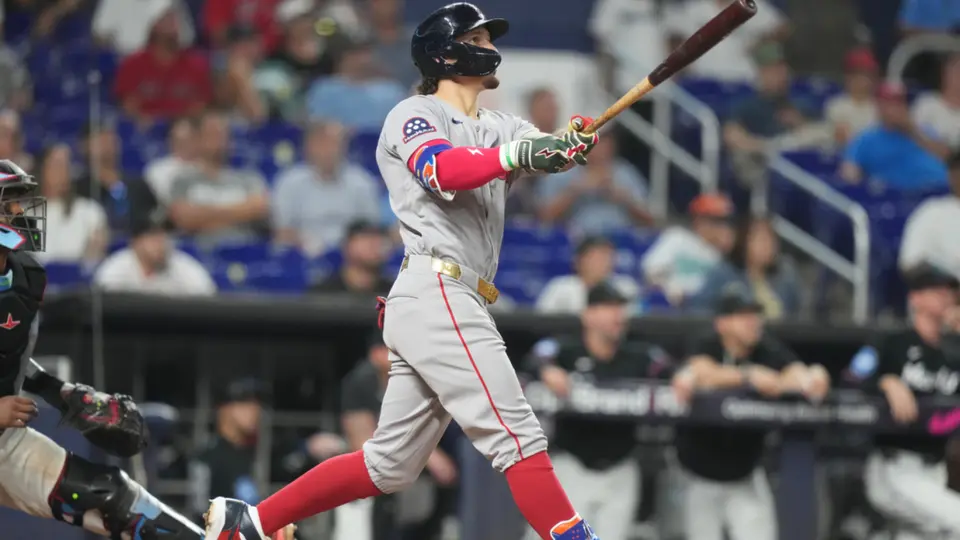 Jarren Durán tras conectar el cuadrangular | AP
