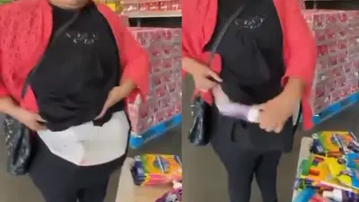 Mujer “embarazada” llevaba útiles escolares en la panza: Así la descubrieron robando en una tienda