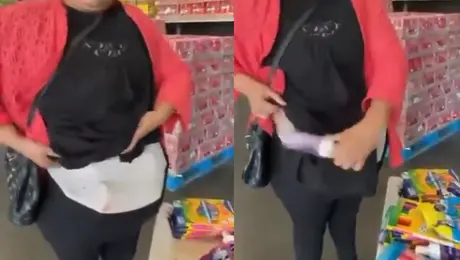 Mujer “embarazada” llevaba útiles escolares en la panza: Así la descubrieron robando en una tienda