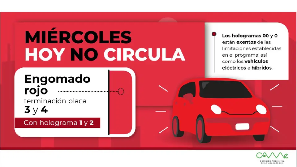 Los vehículos con engomado rojo, placas 3 y 4, y holograma 1 y 2, no circulan / Especial