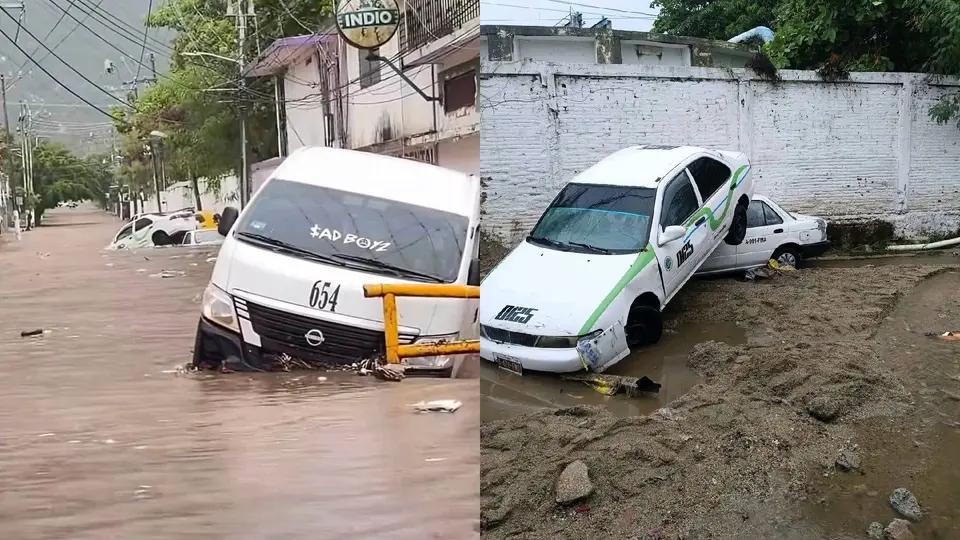 VIDEO: Así quedó Acapulco tras fuertes lluvias; hay inundaciones, autos arrastrados y una mujer muerta