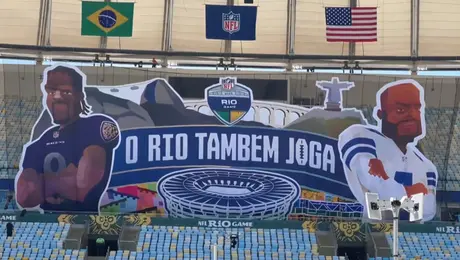 Preparan espectacular tifo para el Baltimore contra Dallas en Brasil