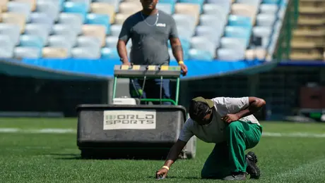 Personal trabaja en Maracaná a contrarreloj previo al Ravens vs. Cowboys