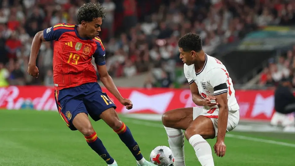 Lamine Yamal y Jude Bellingham en la Nations league | AP