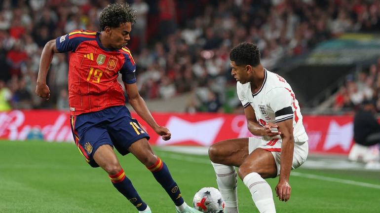 Lamine Yamal y Jude Bellingham en la Nations league | AP