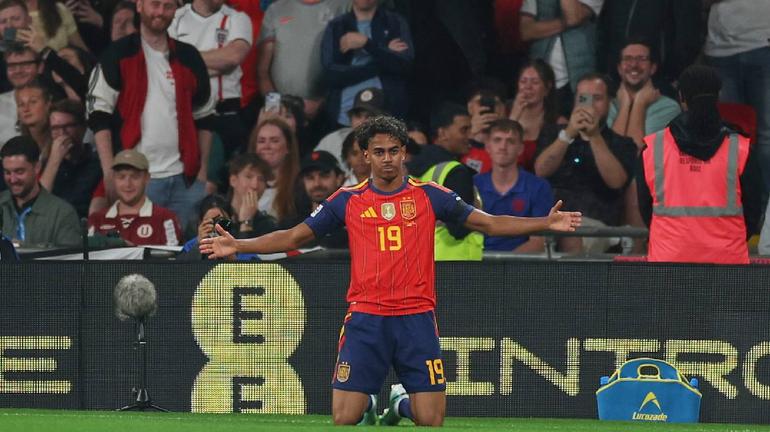 Lamine Yamal tras anotar con España a Inglaterra en la UEFA Nations League | AP
