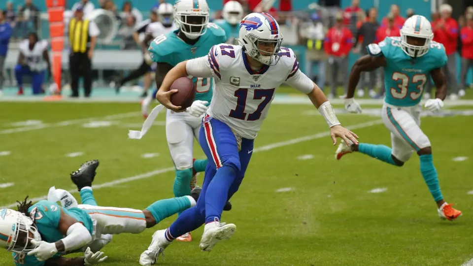 Josh Allen lanzó para tres touchdowns y Buffalo derrotó a Miami