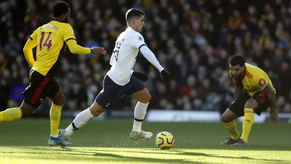 Erik Lamela durante un partido con Tottenham | AP