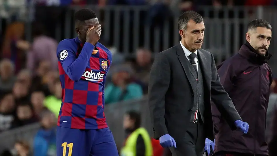 Dembélé salió de cambio entre lágrimas por nueva lesión con Barcelona