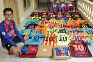 Indonesio presumió colección de 200 playeras de Messi