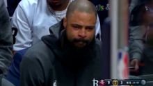 Tyson Chandler rompió en llanto en la banca de Rockets, tras muerte de Kobe Bryant