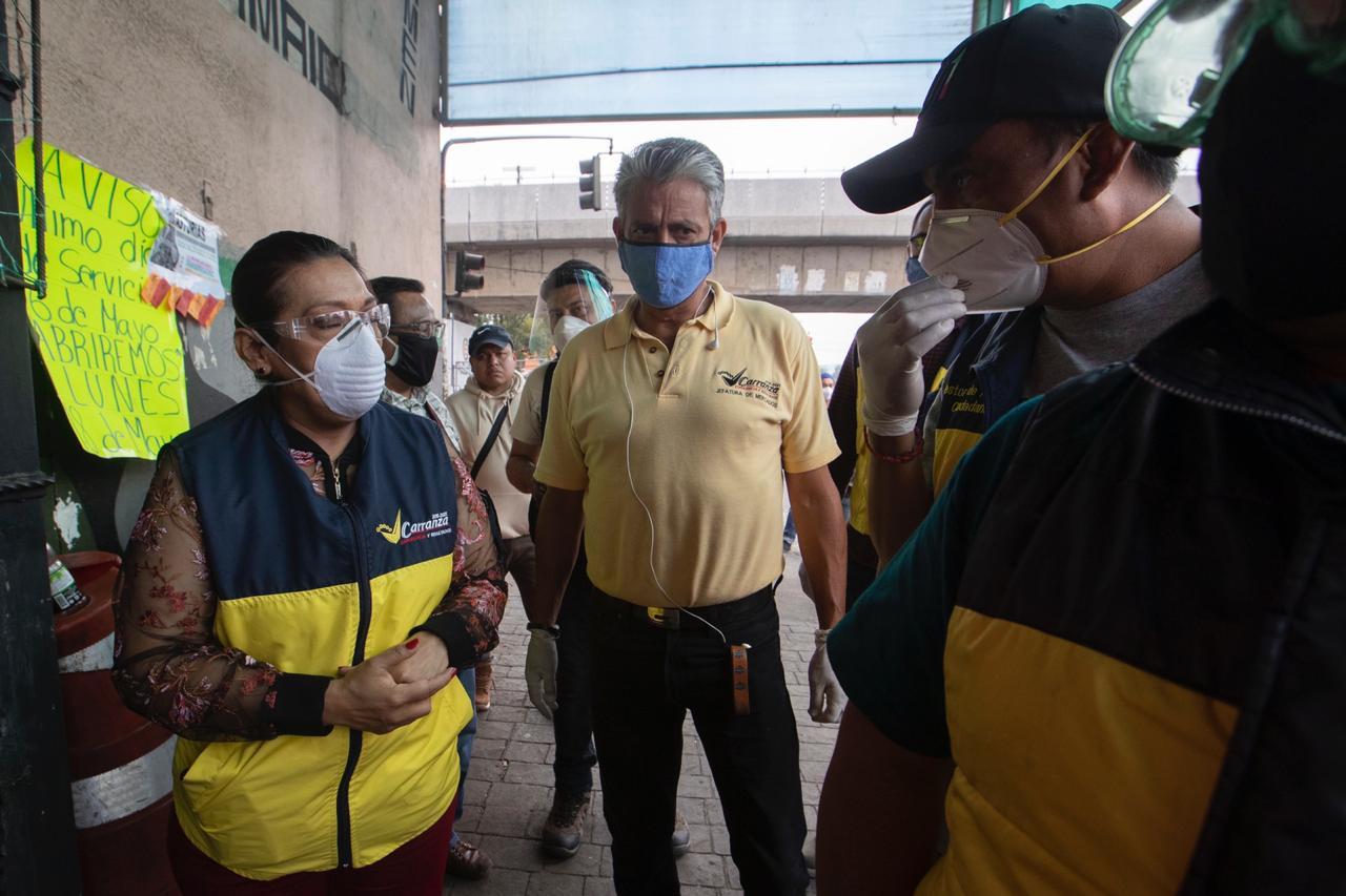 Mercado de Jamaica es sanitizado por Covid-19