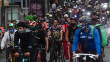 Repartidores por aplicación exigieron seguridad laboral en CDMX