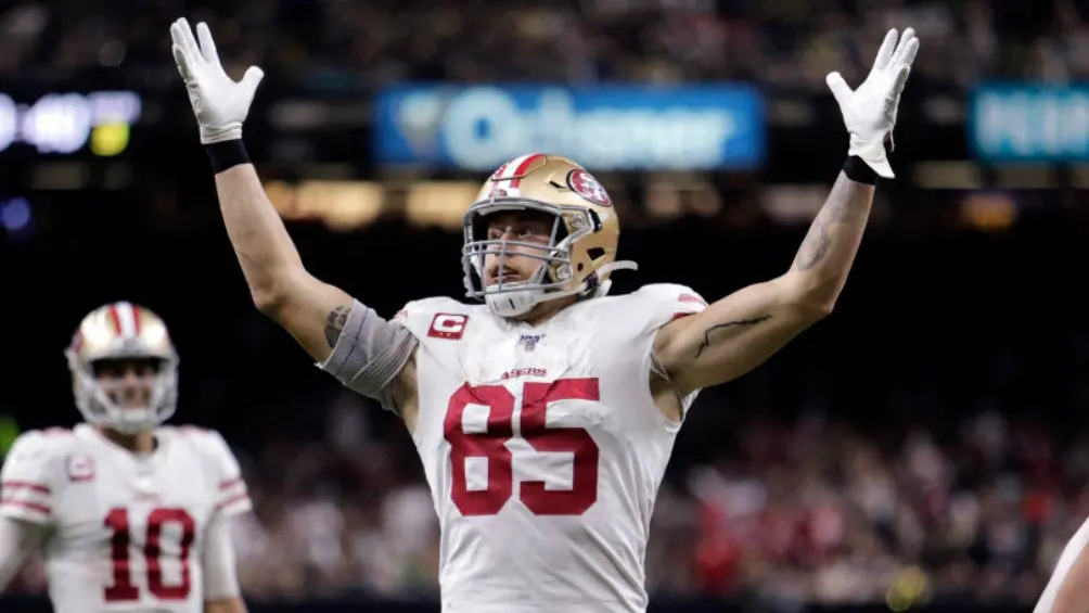 George Kittle festeja una anotación de los 49ers | AP
