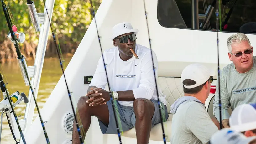 Jordan fue ovacionado por atrapar un marlin de 200 kilos en concurso de pesca