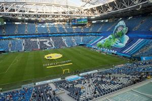 Video: Afición del Zenit mostró impresionante mosaico contra el Covid-19