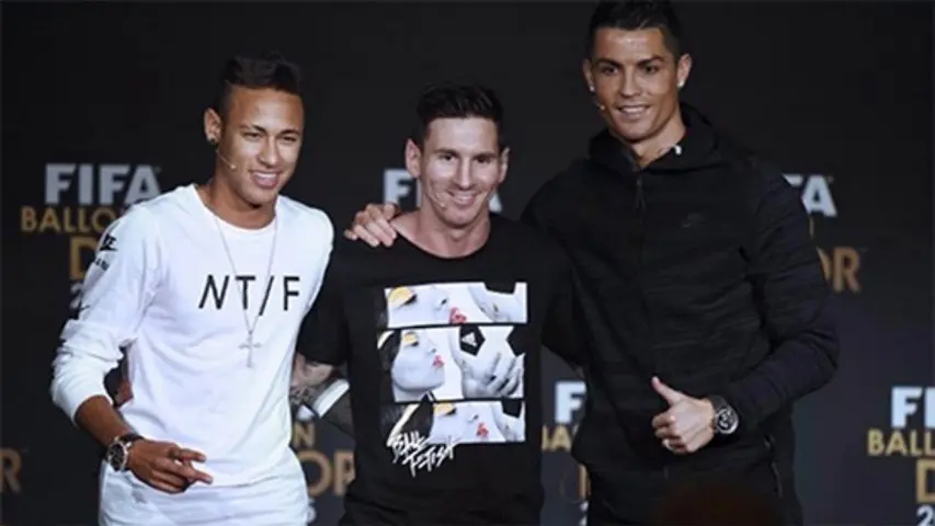 Neymar, Lionel Messi y Cristiano Ronaldo en la entrega del Balón de Oro 2016 | EFE