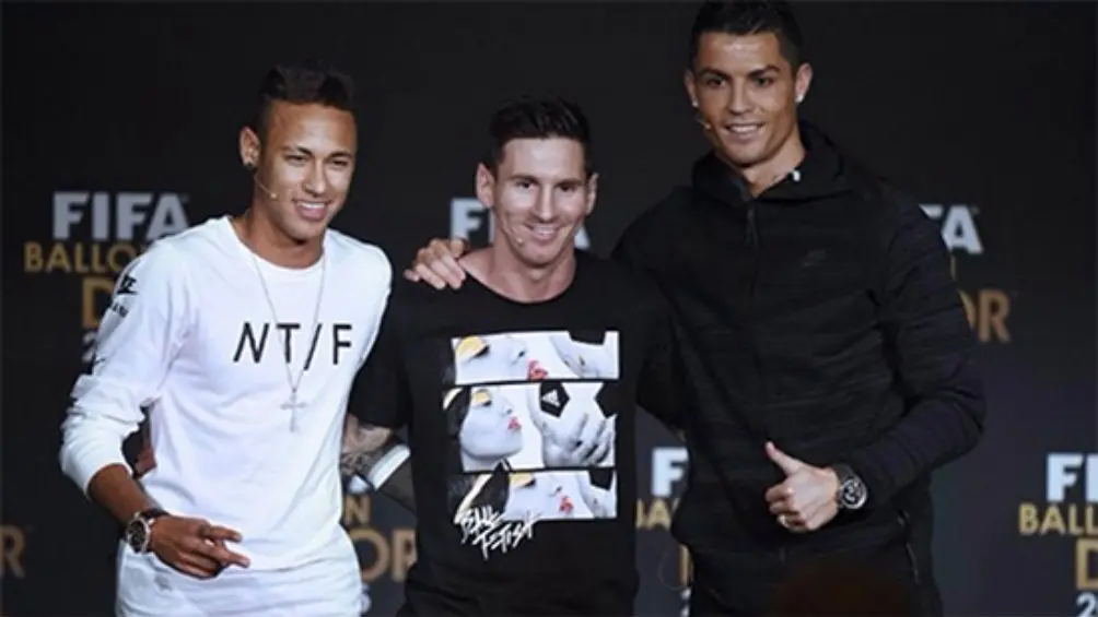 Neymar, Lionel Messi y Cristiano Ronaldo en la entrega del Balón de Oro 2016 | EFE