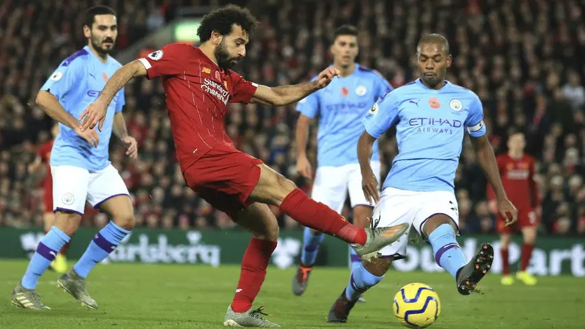 Mohamed Salah en partido entre Liverpool y Manchester City | AP