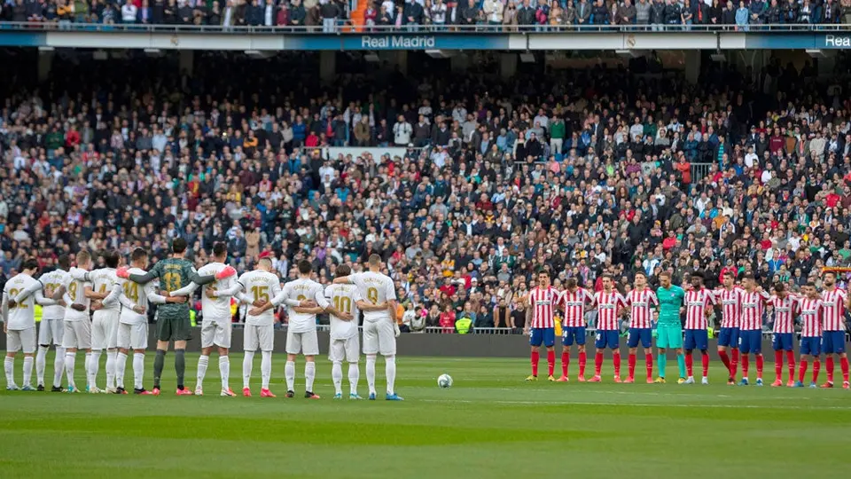 Real Madrid y Atlético guardaron minuto de silencio por Kobe Bryant