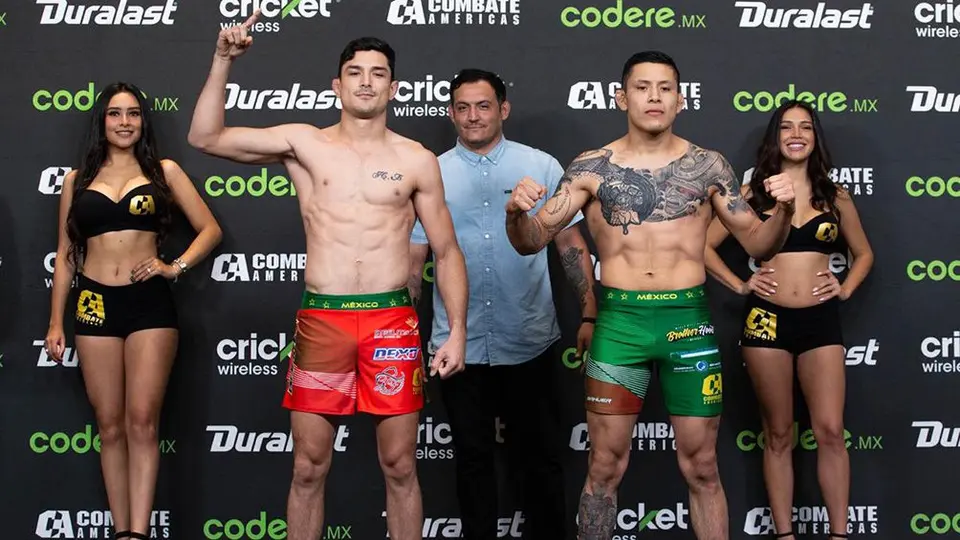 'Gallito' Flores y ' Roca' Elpidio superaron la báscula previo a Combate Américas Monterrey