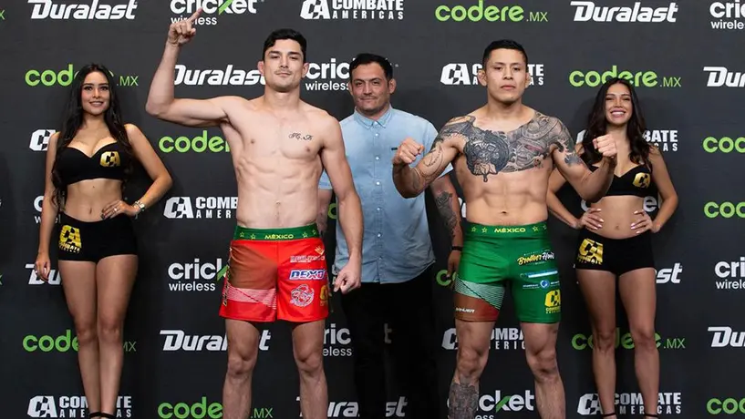 'Gallito' Flores y ' Roca' Elpidio superaron la báscula previo a Combate Américas Monterrey