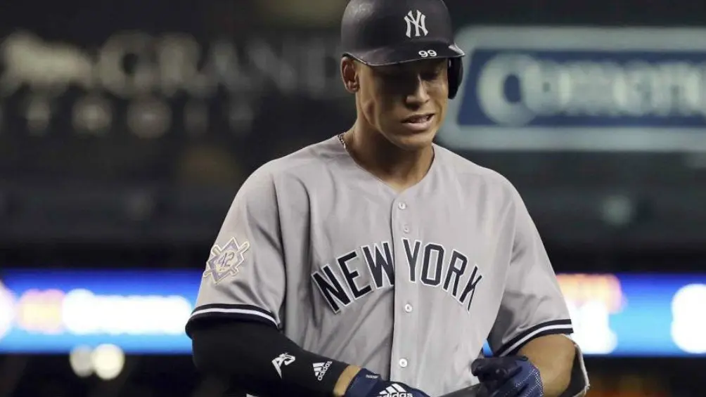 Aaron Judge lamentando la eliminación de su equipo | AP