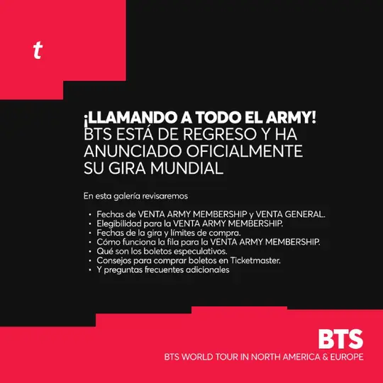 Ticketmaster desde un principio explicó la venta de boletos de BTS / Especial