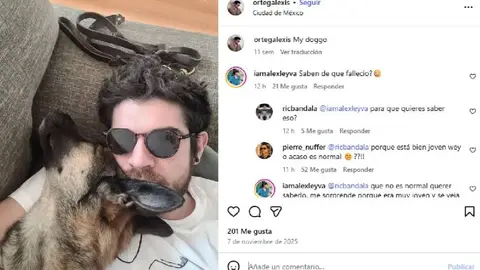La última publicación en redes de Alexis Ortega fue a inicios de noviembre pasado/IG: @ortegalexis